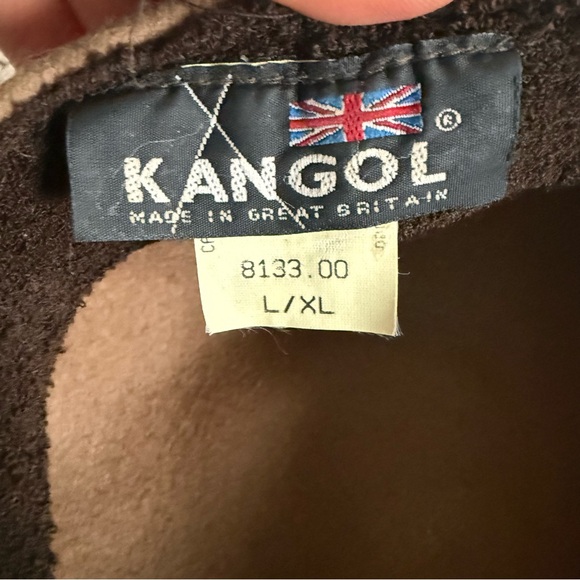 Vintage Kangol hat Brown felt Wool Beret newsboy cap tan large XL Britain - Picture 6 of 7